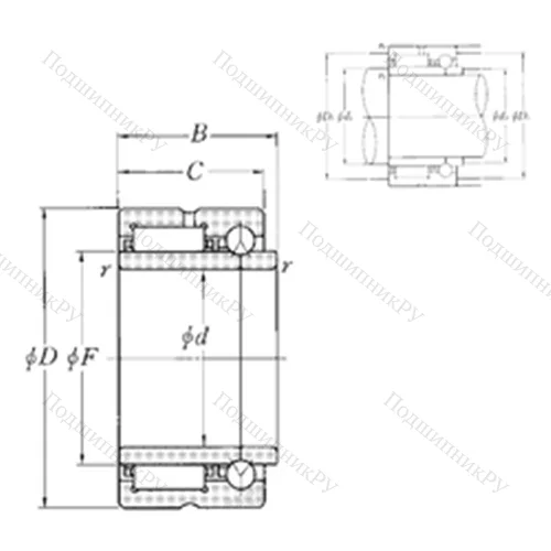 Подшипник комбинированный NKIB 5907R от производителя  NTN