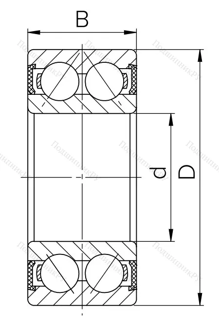 Радиально-упорный шариковый подшипник 3056207 2RS (3207 2RS) в Москве