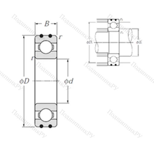 Подшипник шариковый радиальный AC-6205