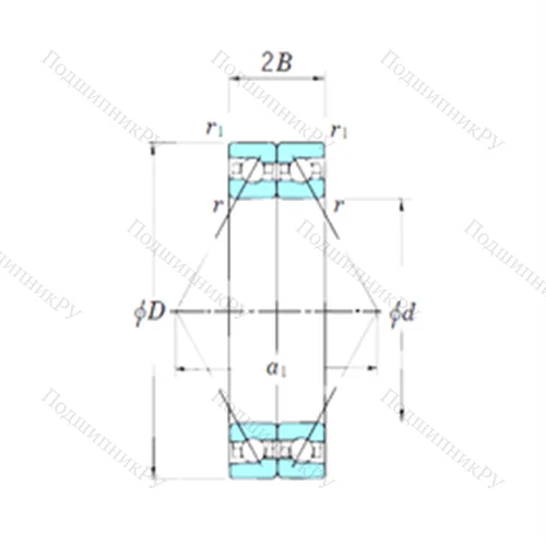 Подшипник шариковый радиально-упорный спаренный ACT 007DB