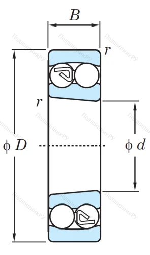 Двухрядный шариковый подшипник 1212 K от производителя  KOYO
