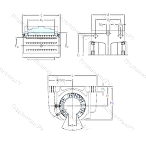 Подшипник шариковый линейный LUCF 25 от производителя  SKF