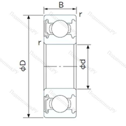 Подшипник шариковый радиальный 6206NKE