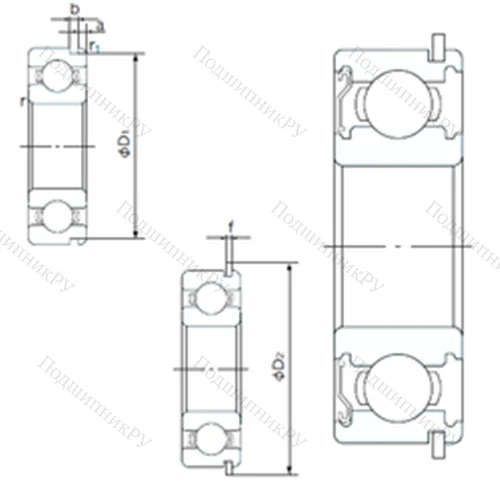 Подшипник шариковый радиальный 6905ZENR