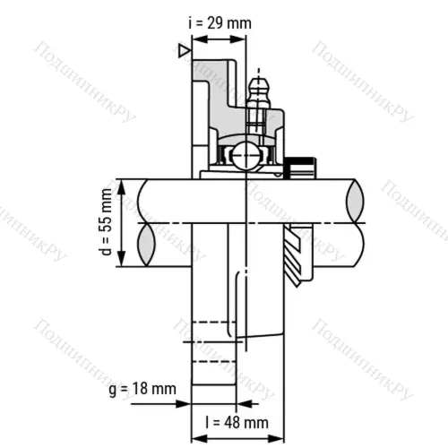 Подшипниковый узел UKF 212+H 2312 - Вал: 55 мм от производителя  LPZ