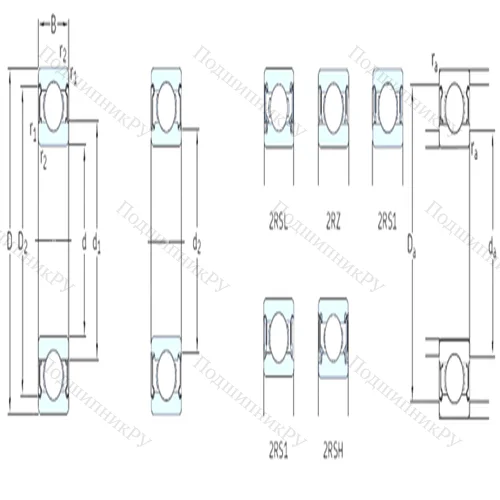Подшипник шариковый радиальный 6301-2Z от производителя  SKF
