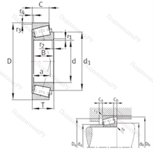 Подшипник роликовый радиально-упорный KJM 822049-JM 822010