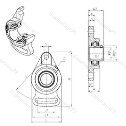 Подшипниковый узел шариковый радиальный UCFA 204 от производителя  SNR