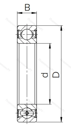 Шариковый однорядный подшипник 180306 (6306 2RS) в Москве