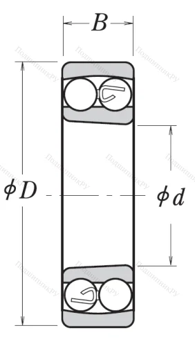 Двухрядный шариковый подшипник 2305 KTNG от производителя  NSK