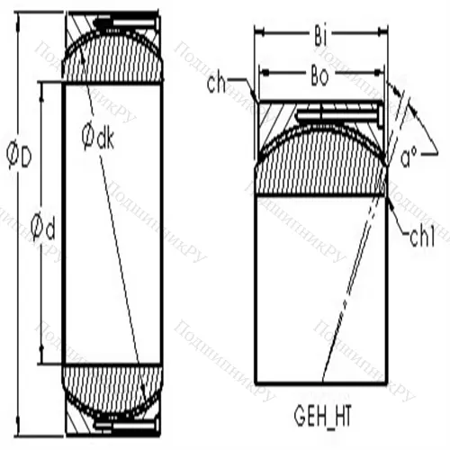 Подшипник скольжения сферический GEC 320HT от производителя  AST