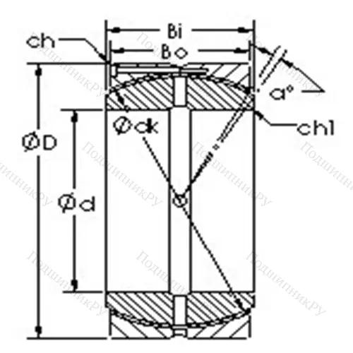 Подшипник скольжения сферический GEH 140HCS