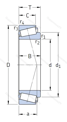 Конический роликовый подшипник 32012 X/QCL 7C от производителя  SKF