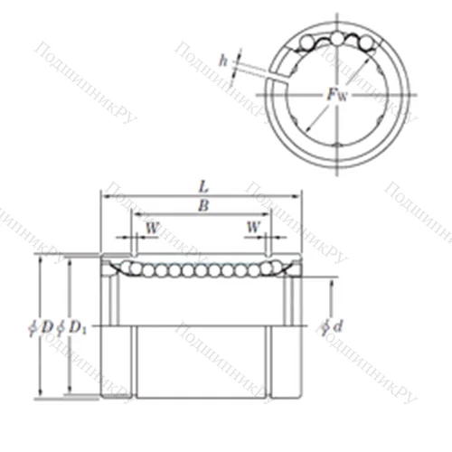 Подшипник шариковый линейный SESDM 25 AJ от производителя  KOYO