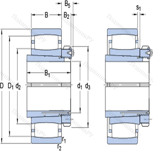 Тороидальные роликоподшипники CARB® на закрепительной втулке C 30/800 KMB + OH 30/800 HE