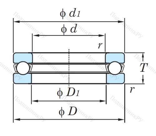 Упорный шариковый подшипник 51103 от производителя  KOYO