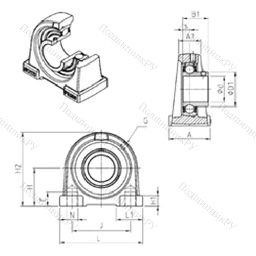 Подшипниковый узел шариковый радиальный USPA 202 от производителя  SNR