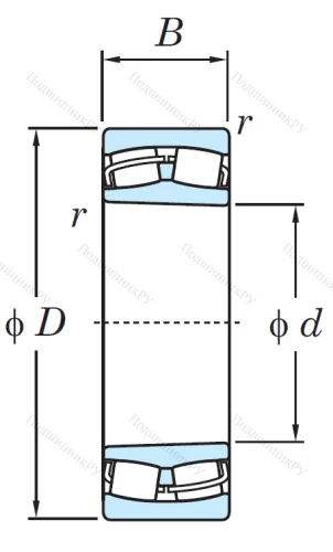 Сферический роликовый подшипник с конической посадкой на вал 22217 RZKW 33 C 3 от производителя  KOYO