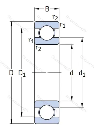 Однорядный шариковый подшипник 6309/C 3 от производителя  SKF