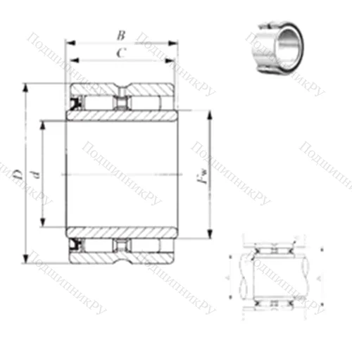 Подшипник игольчатый радиальный GBRI 446828 U от производителя  IKO