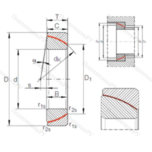Подшипник скольжения сферический GE 30 SW от производителя  INA Подшипник скольжения сферический GE 30 SW от производителя  INA