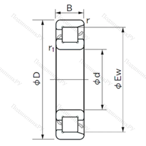 Подшипник роликовый радиальный NF 1015