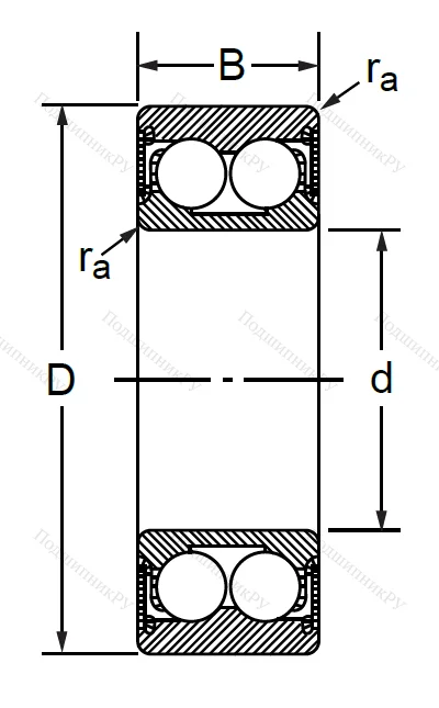 Радиально-упорный шариковый подшипник 3056312 2RS (3312 A 2RSTN) в Москве