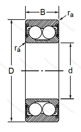 Радиально-упорный шариковый подшипник 3056305 2RS (3305 A 2RSTN) в Москве