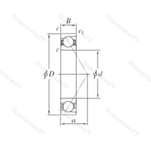 Подшипник шариковый радиально-упорный 7940B