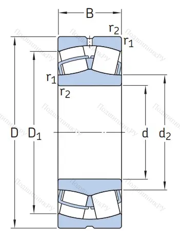 Сферический роликовый подшипник BS 2-2211-2RS/VT 143 (BS 2-2211-2RS/VT 143) от производителя  SKF