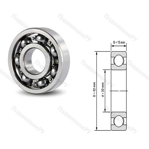 Подшипник шариковый радиальный 6205B 12D 56-2RS от производителя  FERSA