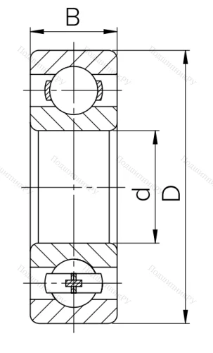 Шариковый однорядный подшипник 180308 T (6308 2RST) в Москве