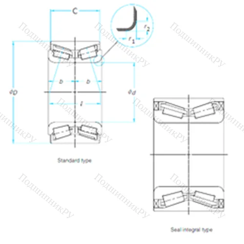 Подшипник роликовый радиально-упорный 38KWD 02 от производителя  NSK Подшипник роликовый радиально-упорный 38KWD 02 от производителя  NSK
