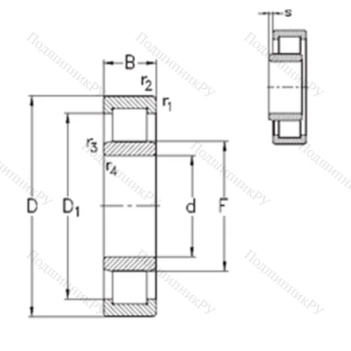 Подшипник роликовый радиальный NU 340-E-M 6