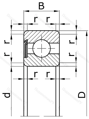 Шариковый однорядный подшипник 60312 (6312 Z) в Москве