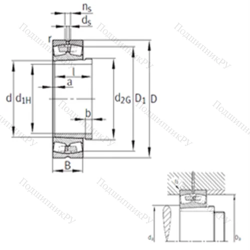 Подшипник роликовый радиальный самоцентрирующийся 23280-B-K-MB+AH 3280G от производителя  FAG