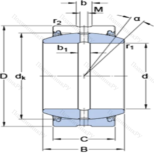 Радиальные сферические подшипники скольжения с контактными поверхностями сталь/сталь, требующие техобслуживания GE 220 ES-2RS от производителя  SKF