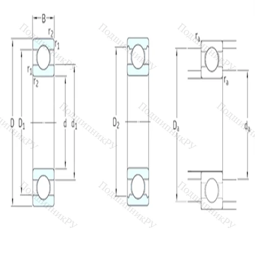 Подшипник шариковый радиальный 61900 от производителя  SKF