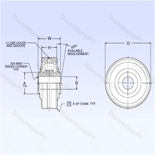Подшипник роликовый радиальный самоцентрирующийся ASR 4-4A от производителя  NMB