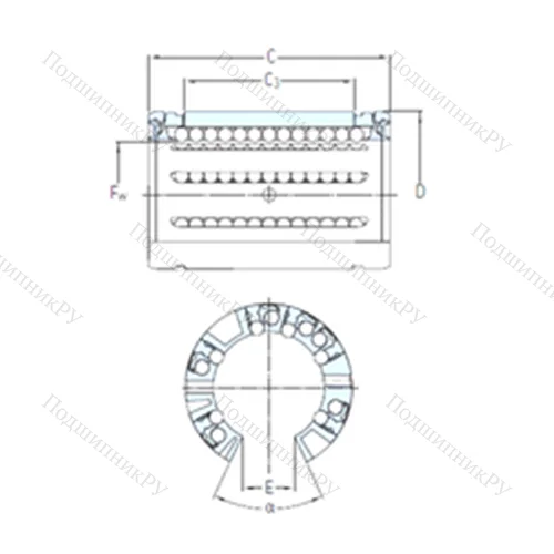 Подшипник шариковый линейный LBCT 40 A от производителя  SKF
