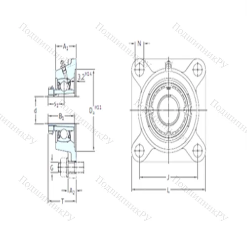 Подшипниковый узел шариковый радиальный FYJ 65 KF+HE 2313 от производителя  SKF