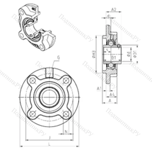 Подшипниковый узел шариковый радиальный UCFC 209 от производителя  SNR