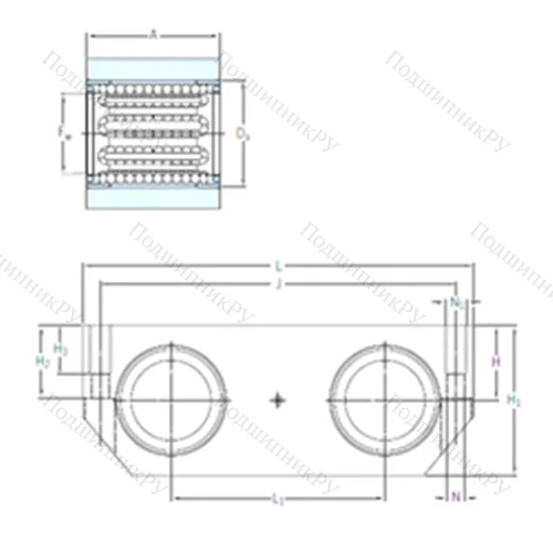 Подшипник шариковый линейный LTDR 40-2LS от производителя  SKF