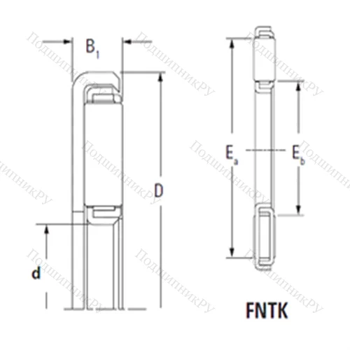 Подшипник игольчатый упорный FNTK-4062 от производителя  TIMKEN