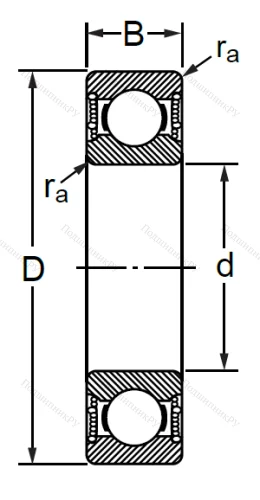 Шариковый однорядный подшипник 1000904 2RS (6904 2RS) в Москве