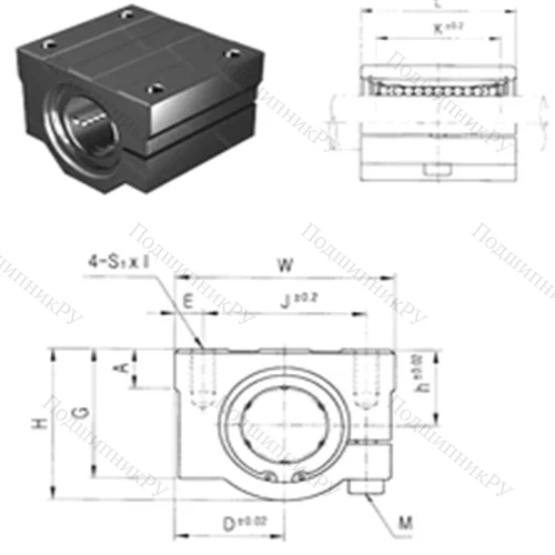 Подшипник шариковый линейный SCJ 30UU от производителя  Samick