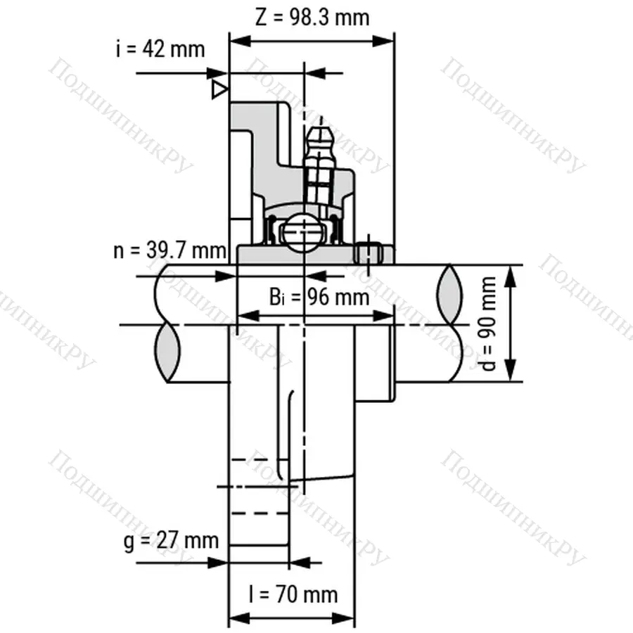 Подшипниковый узел SS-UCF 218 - Вал: 90 мм