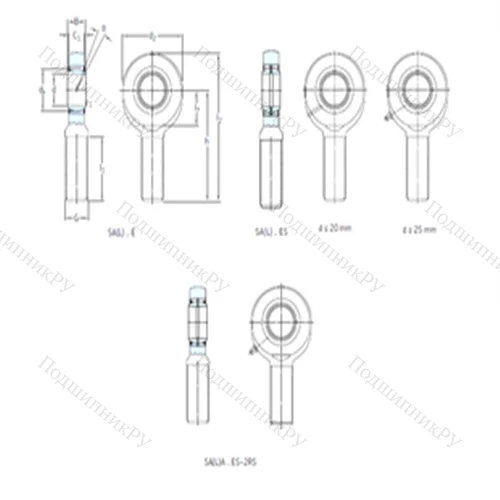Подшипник скольжения сферический SA 25ES от производителя  SKF