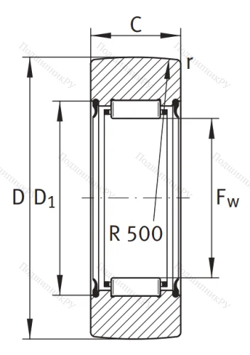 Игольчатый подшипник RNA 2200  2RSR от производителя  INA