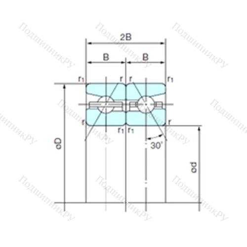 Подшипник шариковый радиально-упорный спаренный 130TAH 10DB